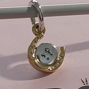 PANDORA *Retired* SS & 14K Gold-Plated Spinning Disc Horseshoe 762713C01